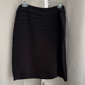 R&M Richards Black Textured Pencil Skirt